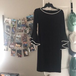 Bell sleeve black dress